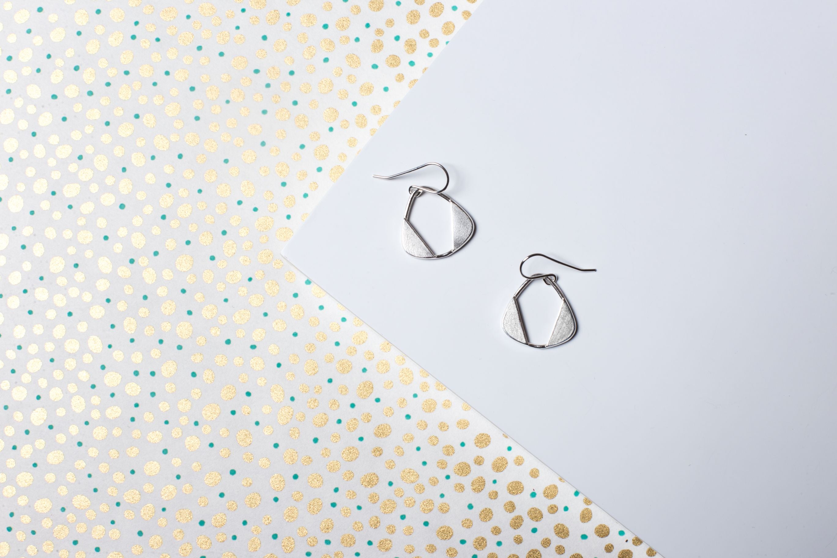 Silver Rounded Triangle Earrings
