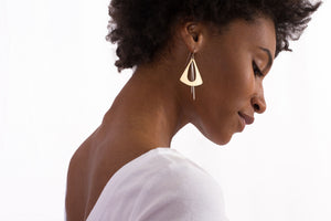 Brass & Silver Geometric Statement Earrings