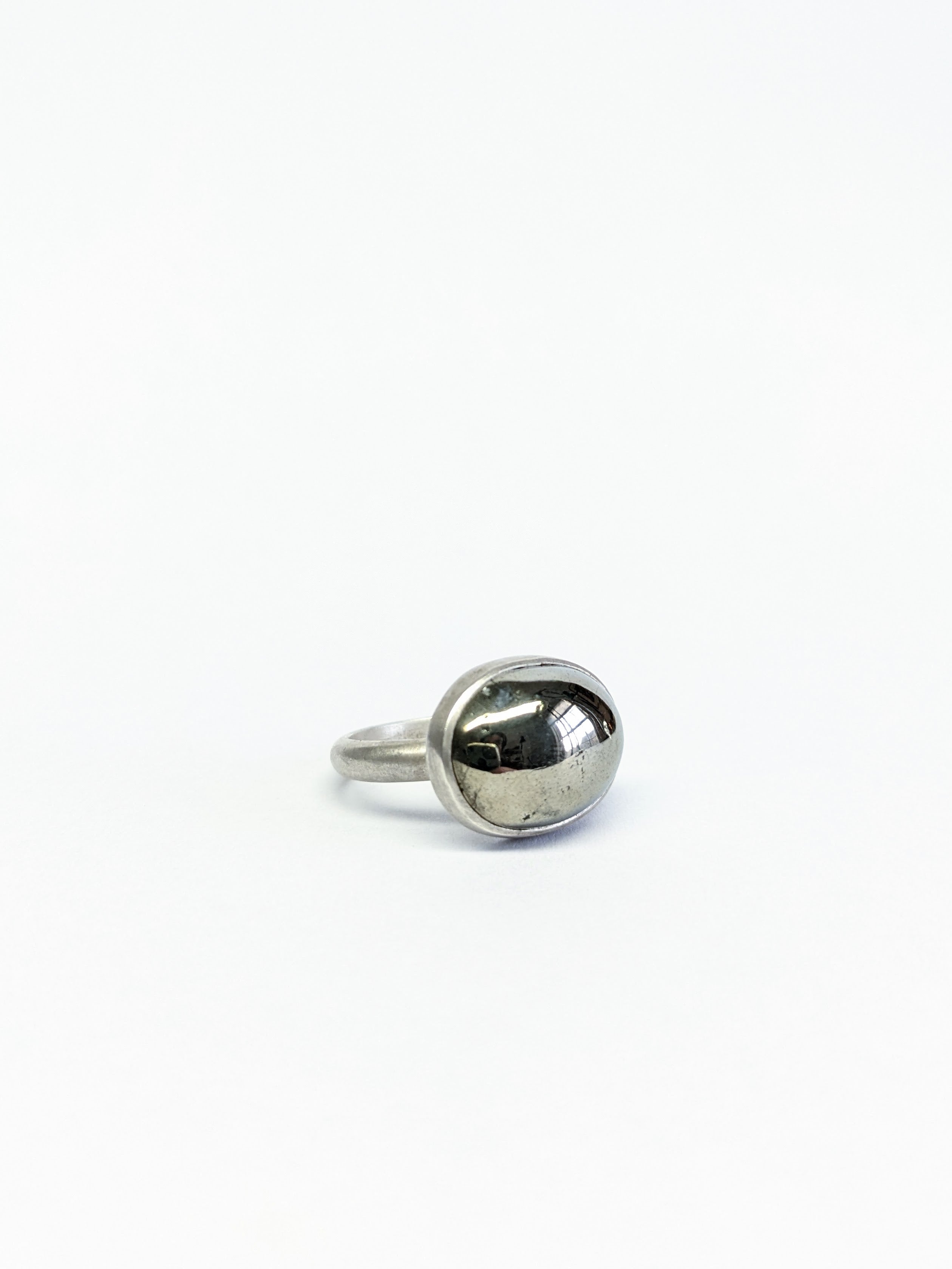Handcut Pyrite Ring - Size 6.75